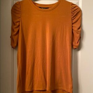 Women's Rusty Orange Puff Sleeve Top